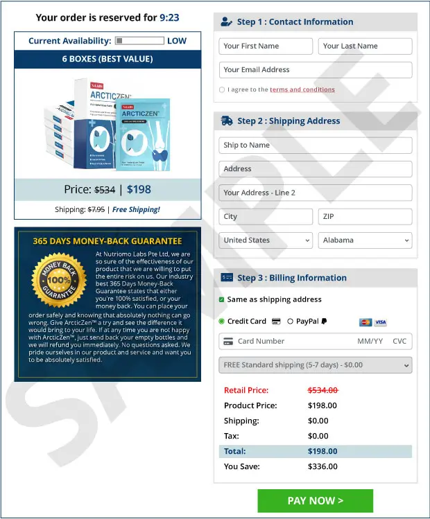 ArcticZen ArcticZen Order Page